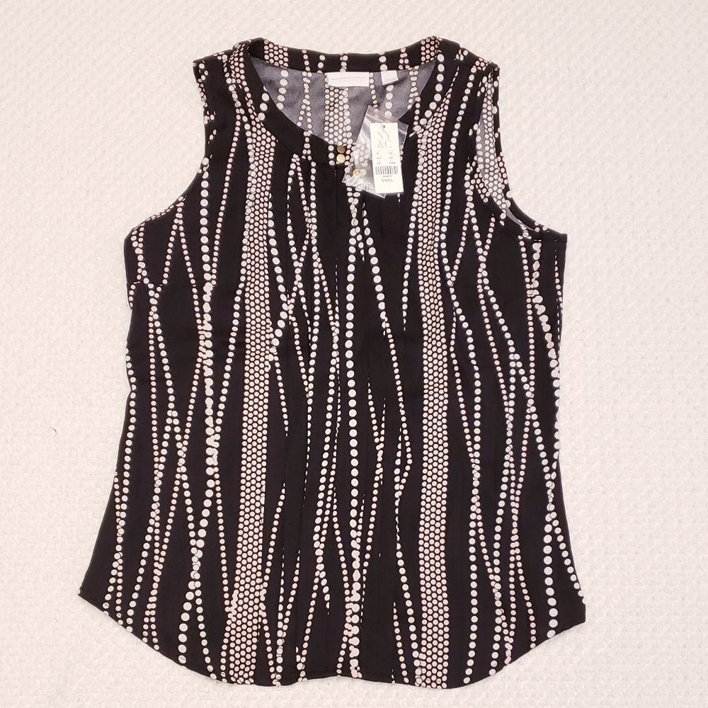 NY&C Sleeveless Polka Dot Blouse